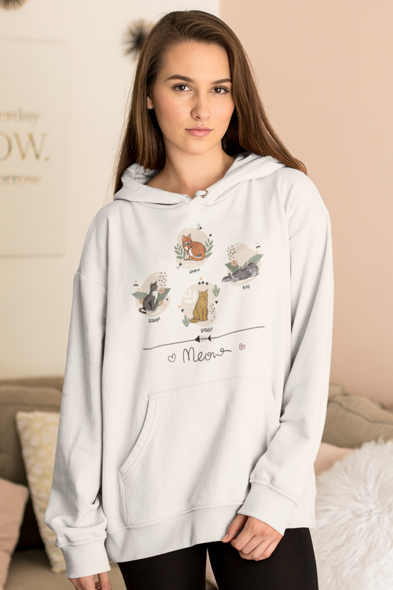 Customized Meow Themed Hoodie