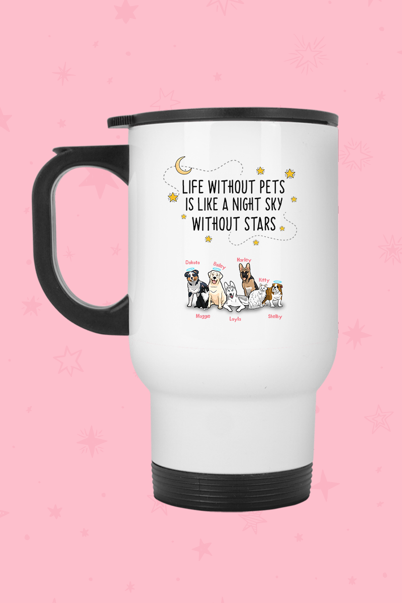 Life Without Pets Is Like... Personalized Dog Lovers Travel Mug