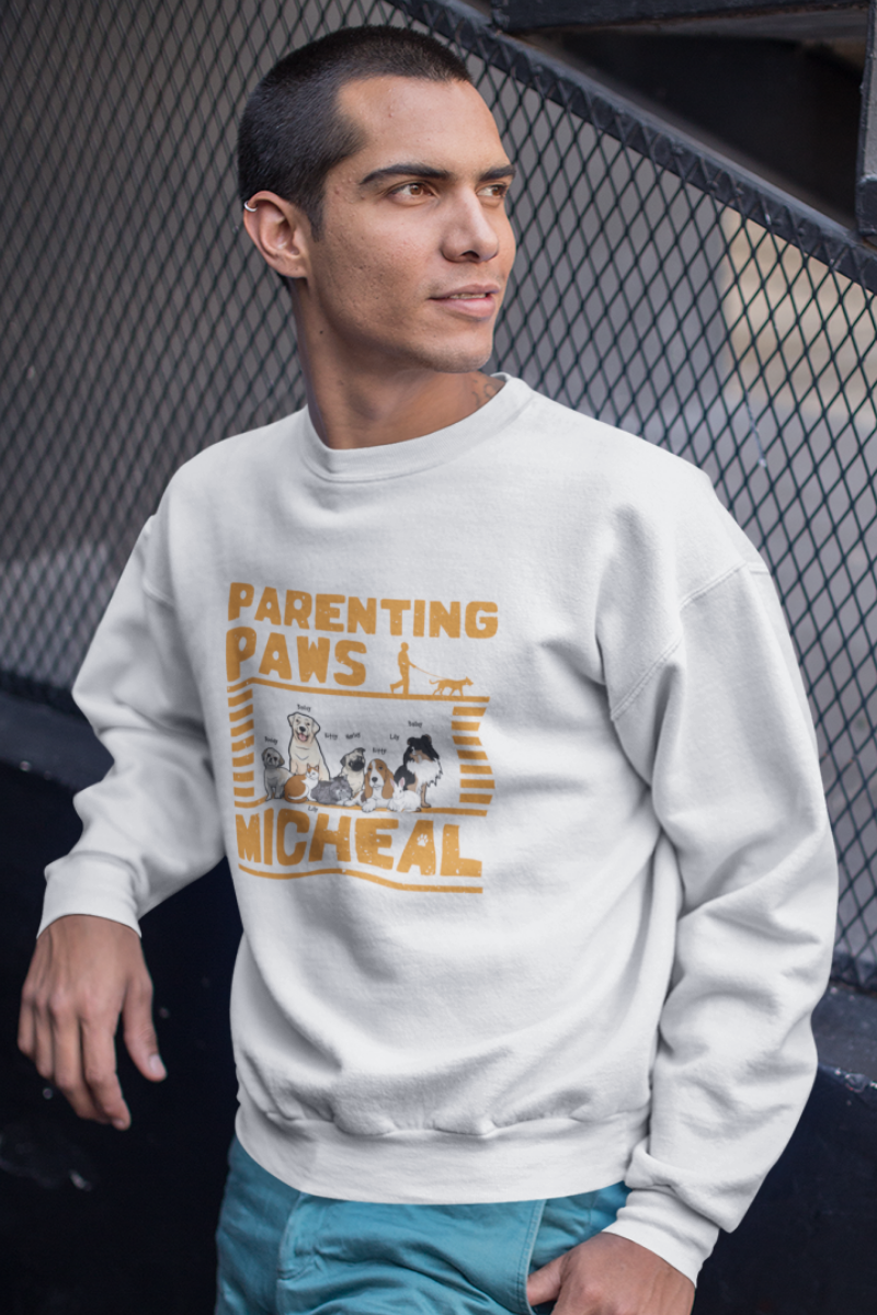 Personalized Parenting Paws Sweatshirt For PawDad