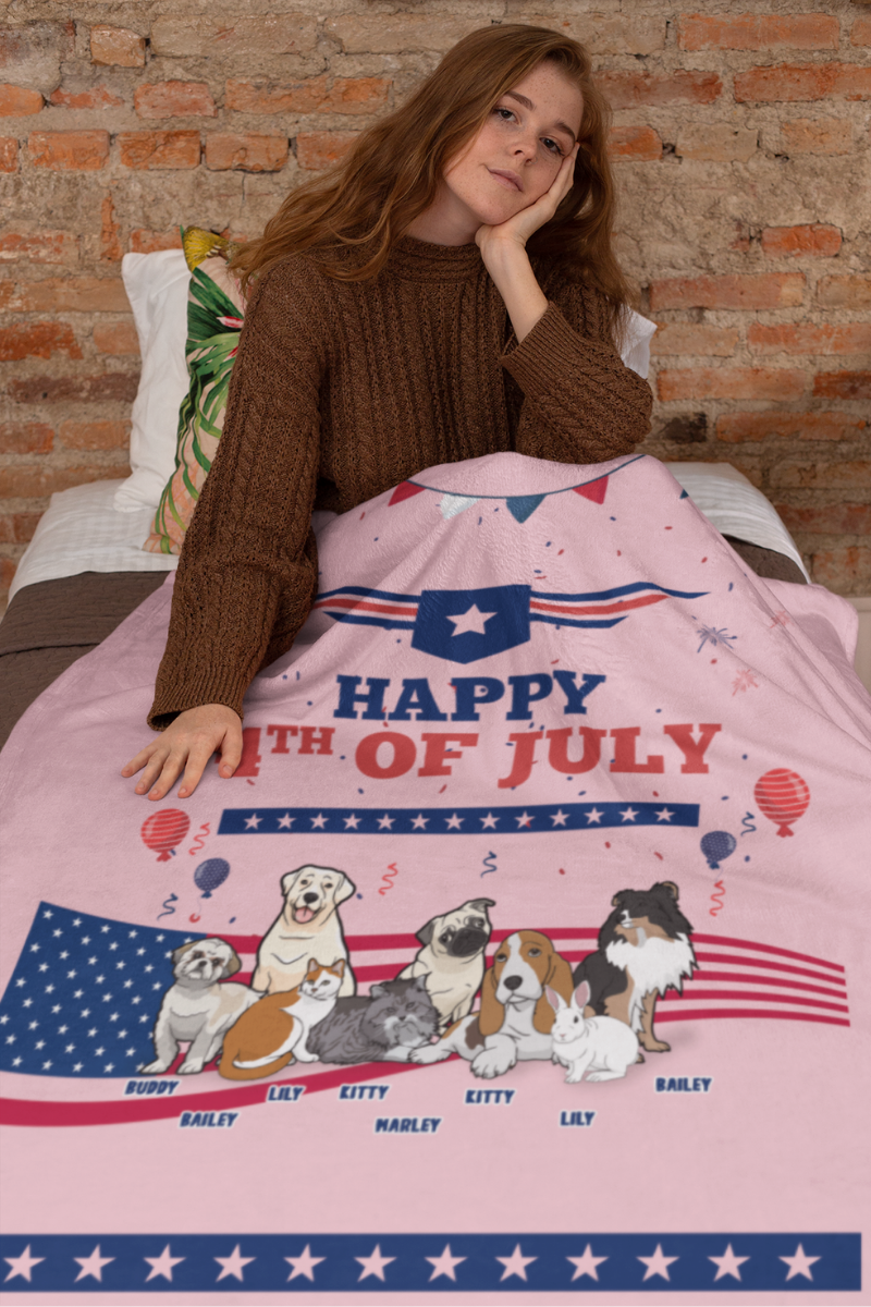Happy 4th of July Blanket For Paw Parents (Premium Sherpa)