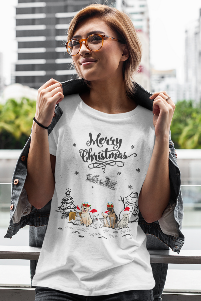 Christmas Themed Personalized Tee For Doglovers