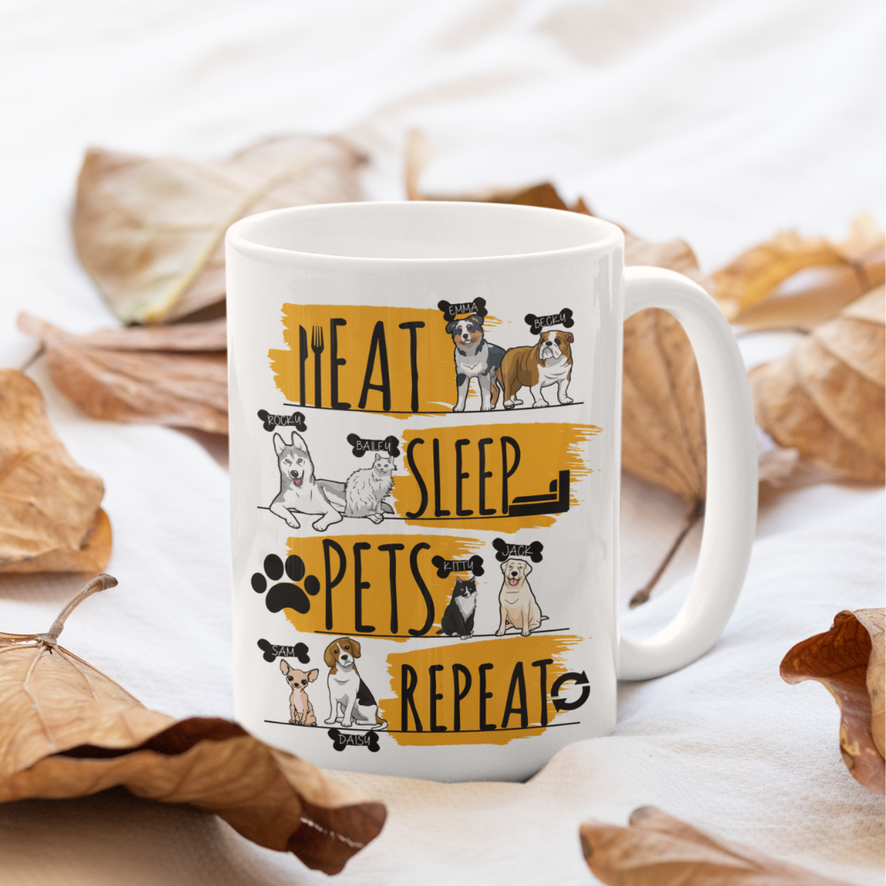 Eat, Sleep, Pets.. Customized Dog Lover Mug