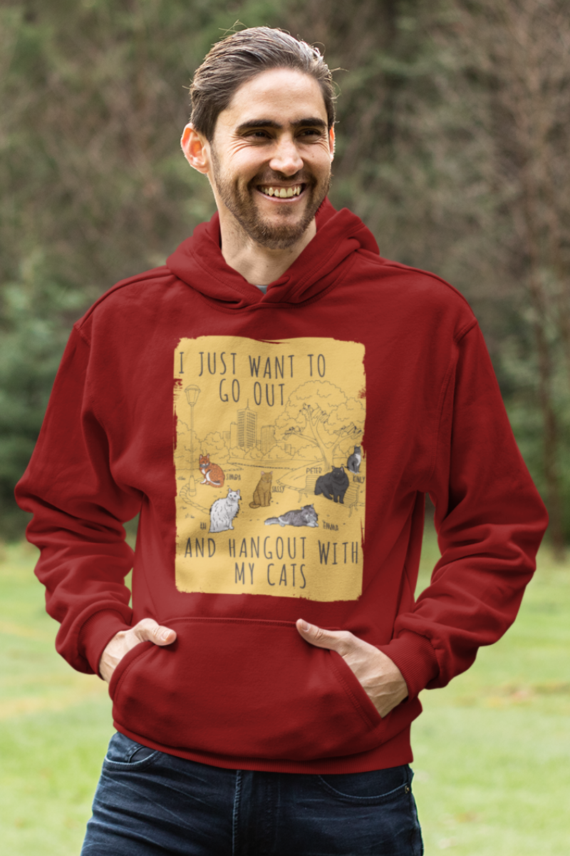 I Just Want To Go Out... Customized Hoodie For CatLovers