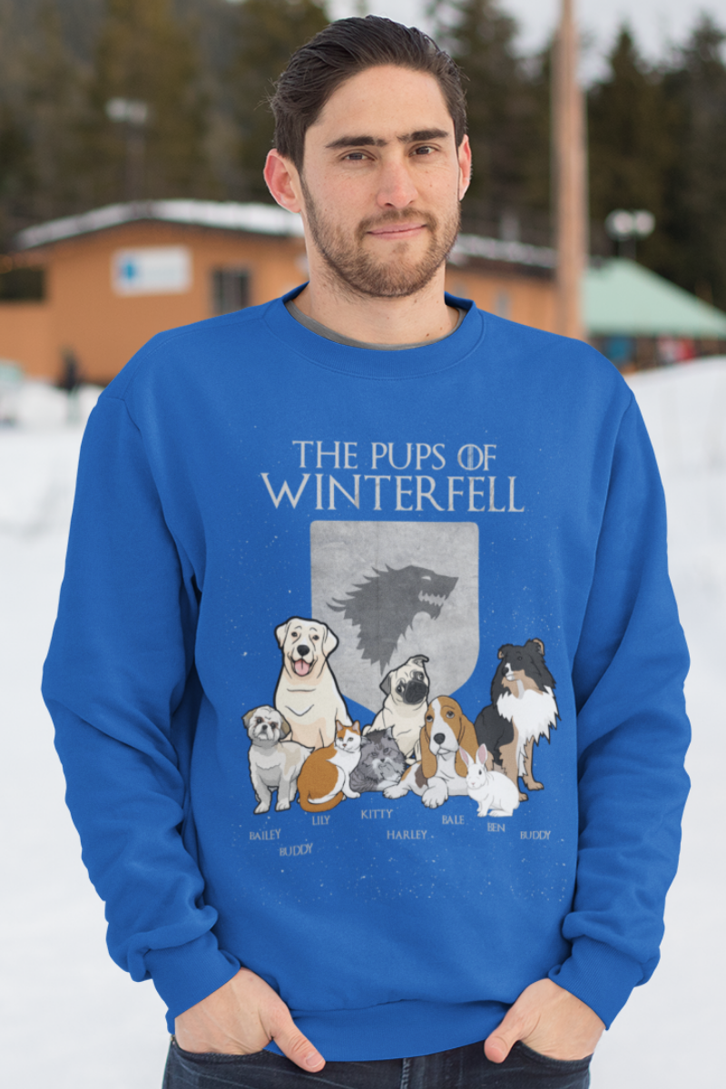 "The Pups Of Winter Fell" Personalized Sweatshirt For Pet lovers