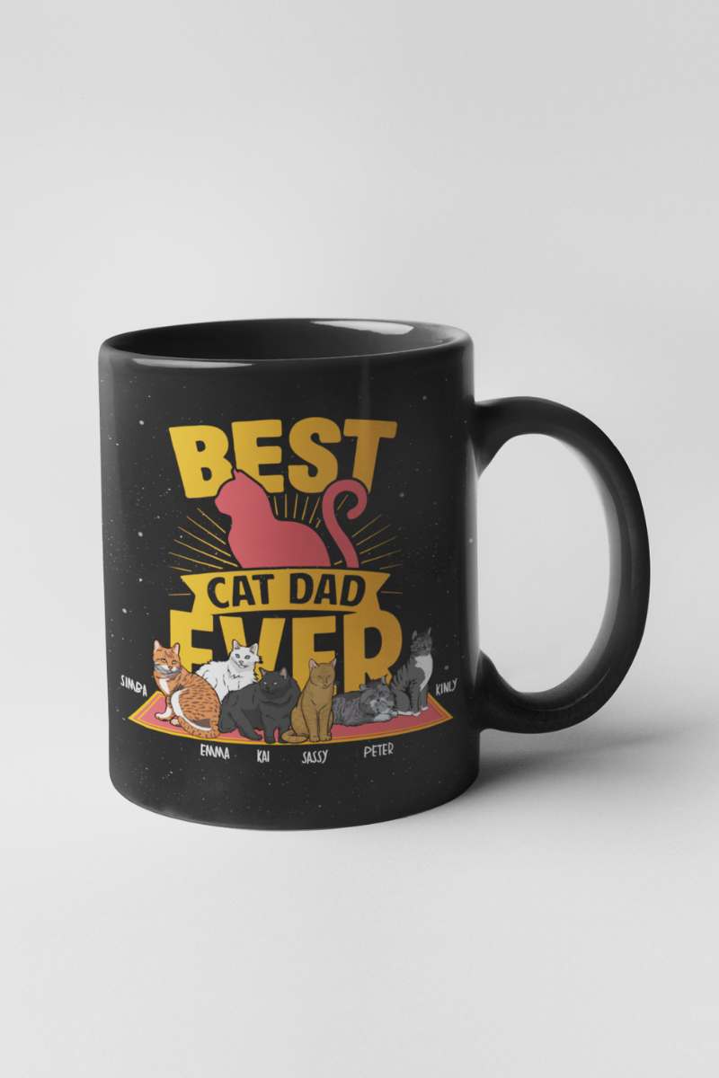 Personalized Best Cat Dad Ever Mug