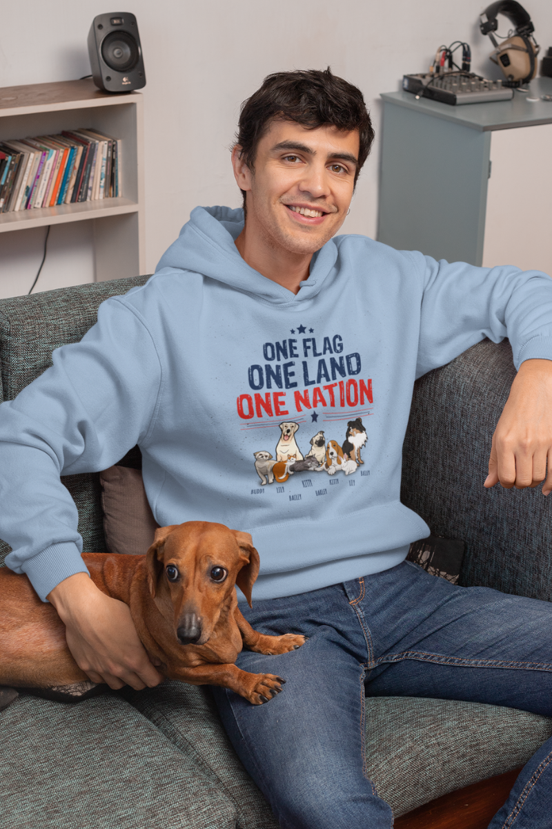 One Flag, One Land, One Nation Hoodie For Pet Parents
