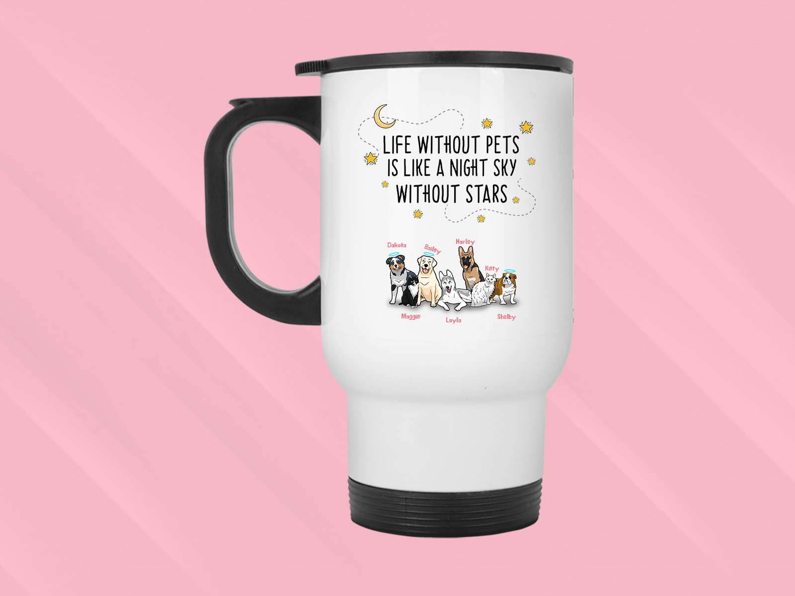 Life Without Pets Is Like... Personalized Dog Lovers Travel Mug