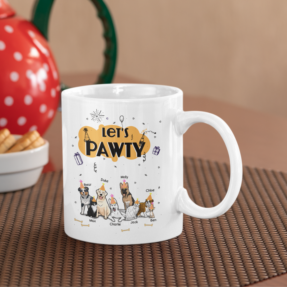 Let's Pawty Personalized Mug For Dog Lovers