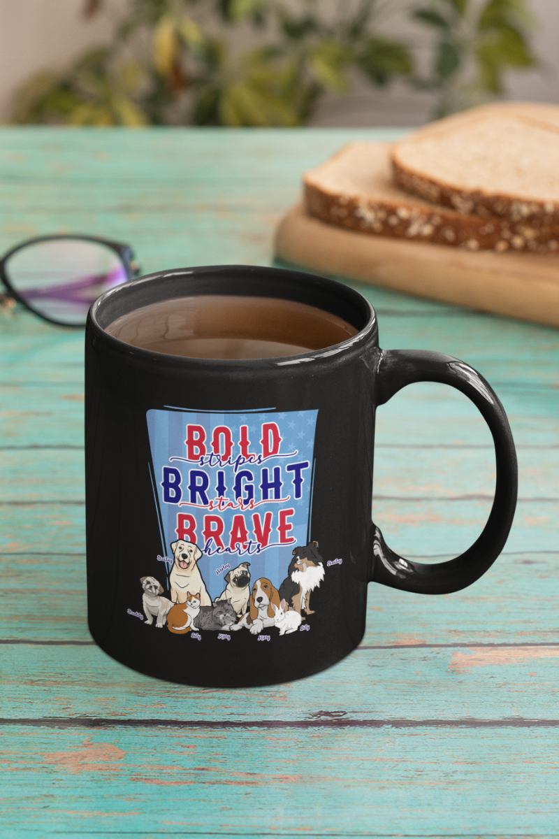 Bold Stripes And Bright Stars Mug For Brave Dog Parents