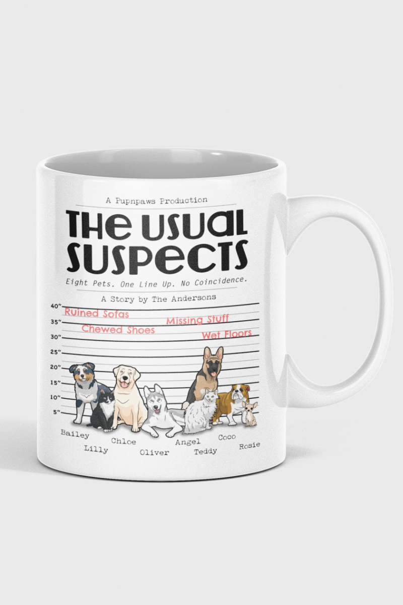 The Usual Suspect - Personalized Mug For Dog Lovers