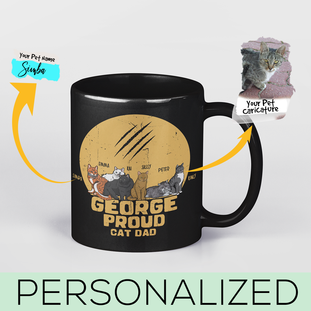 Customized Proud Cat Dad Mug