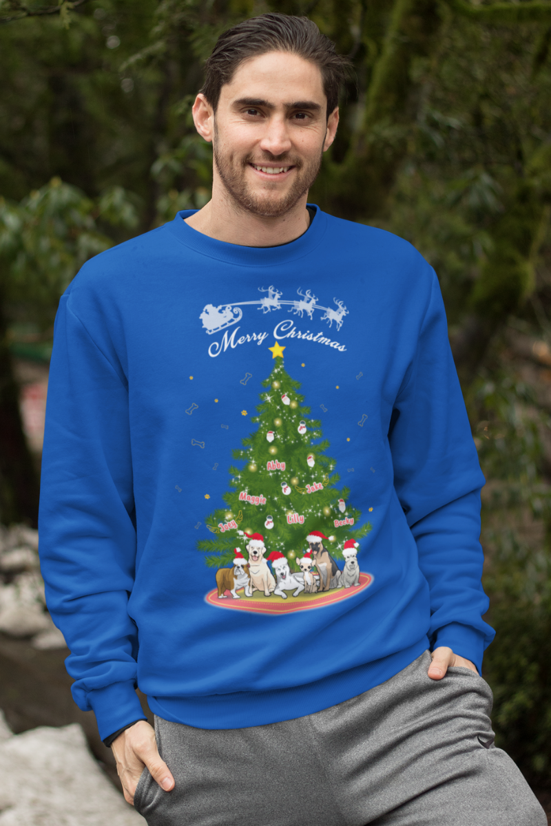 Christmas Tree Personalized Dog Lovers Sweatshirt