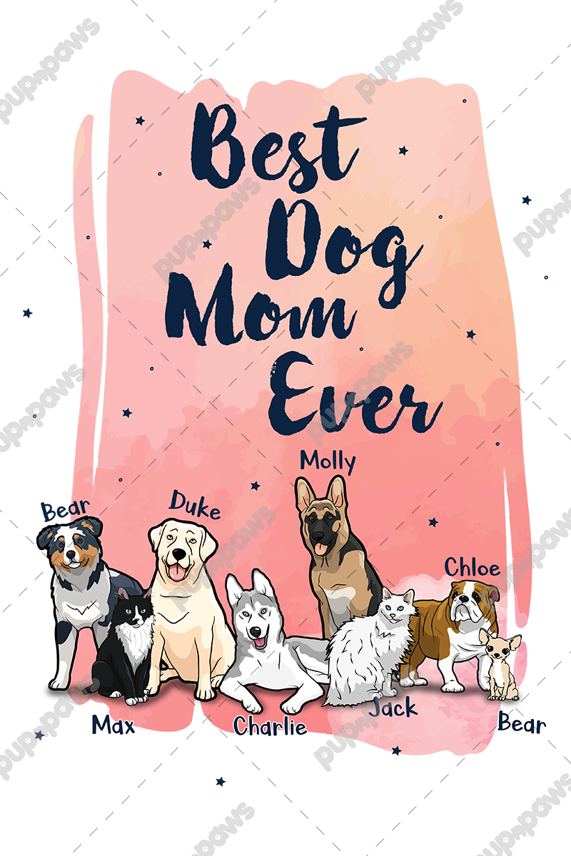 Best Dog Mom Ever Themed Personalized Throw Blanket (Premium Sherpa)