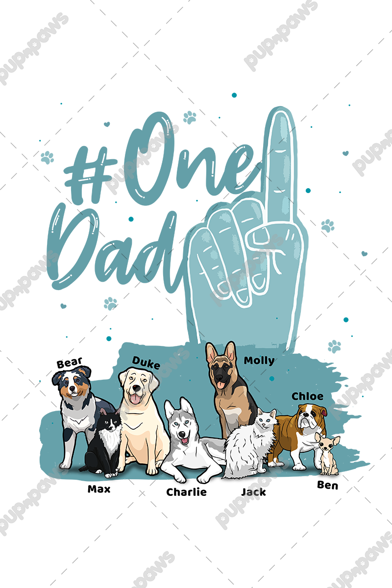 "Dad Dog" Themed Personalized Throw Blanket (Premium Sherpa)