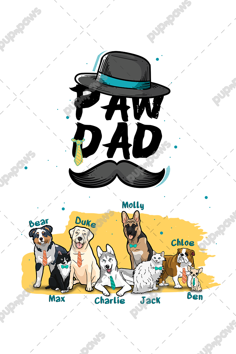 Personalized Paw Dad Dog Tee