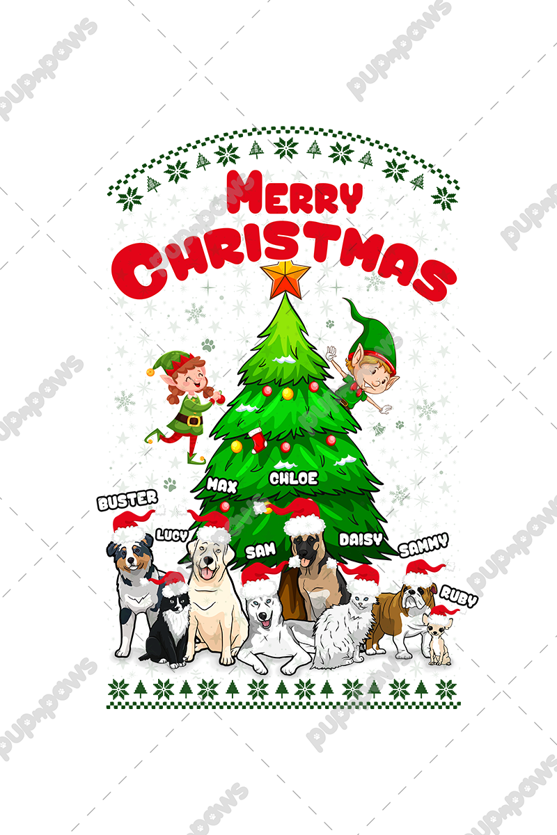 Christmas Themed Tee For Dog Lovers