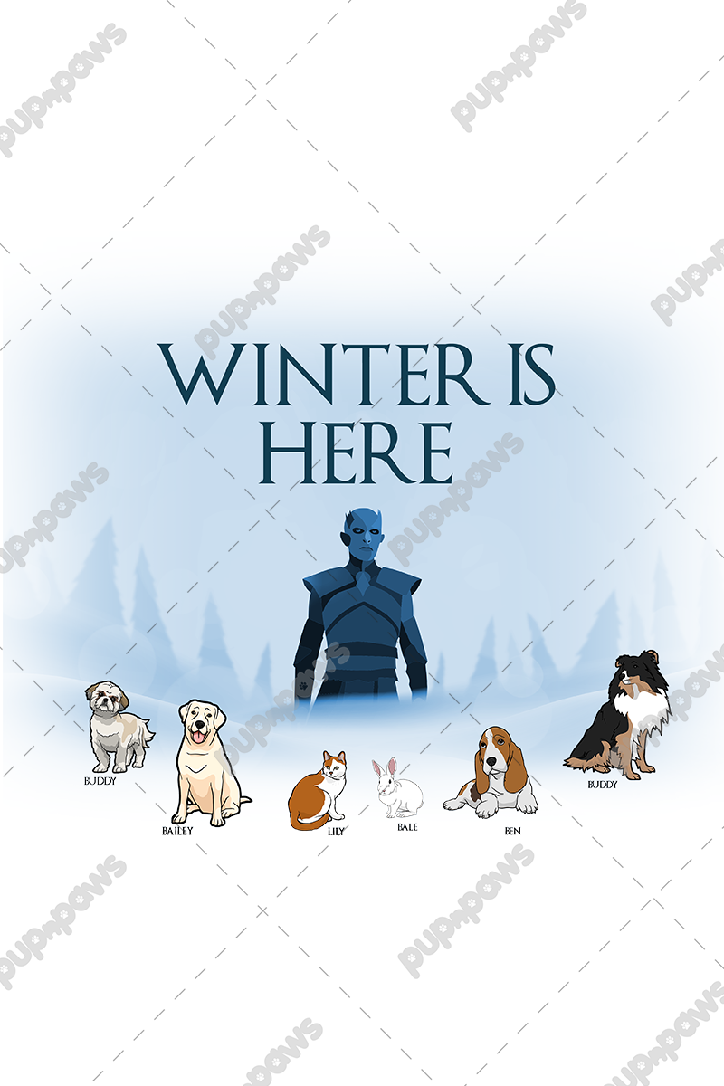 "Winter is Here" Themed Personalized Throw Blanket (Premium Sherpa)