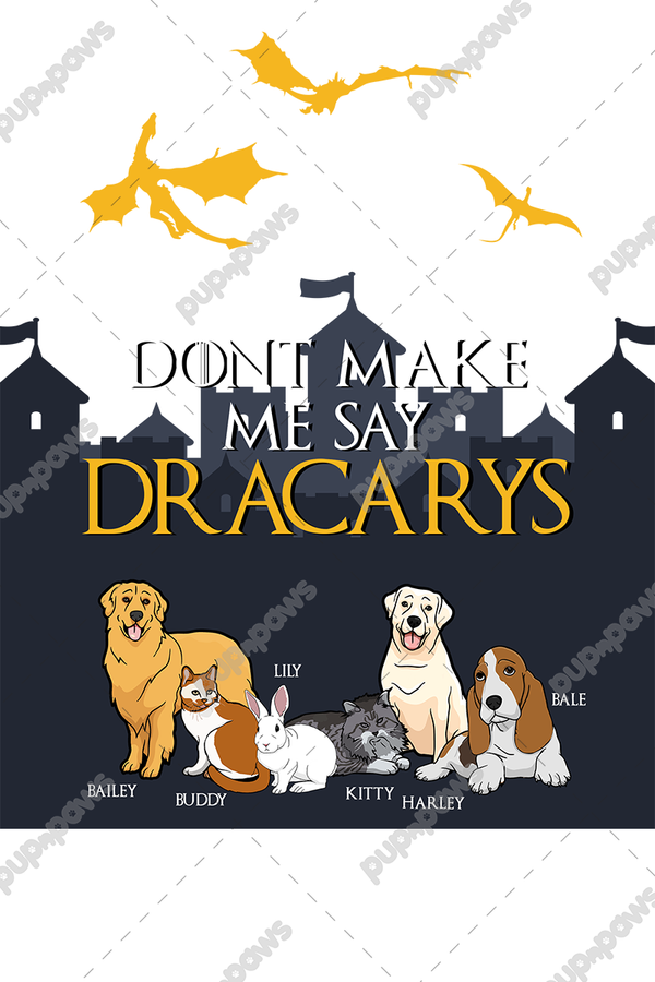 "Dont Make Me Say Dracarys" Themed Personalized Throw Blanket (Premium Sherpa)