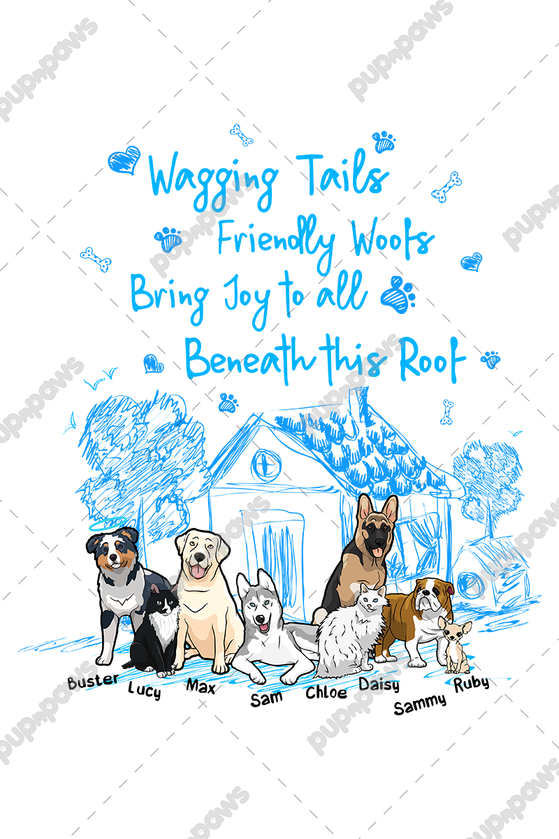 Wagging Tails .. Friendly Woofs.. Customized Travel Mug For Dog Lovers