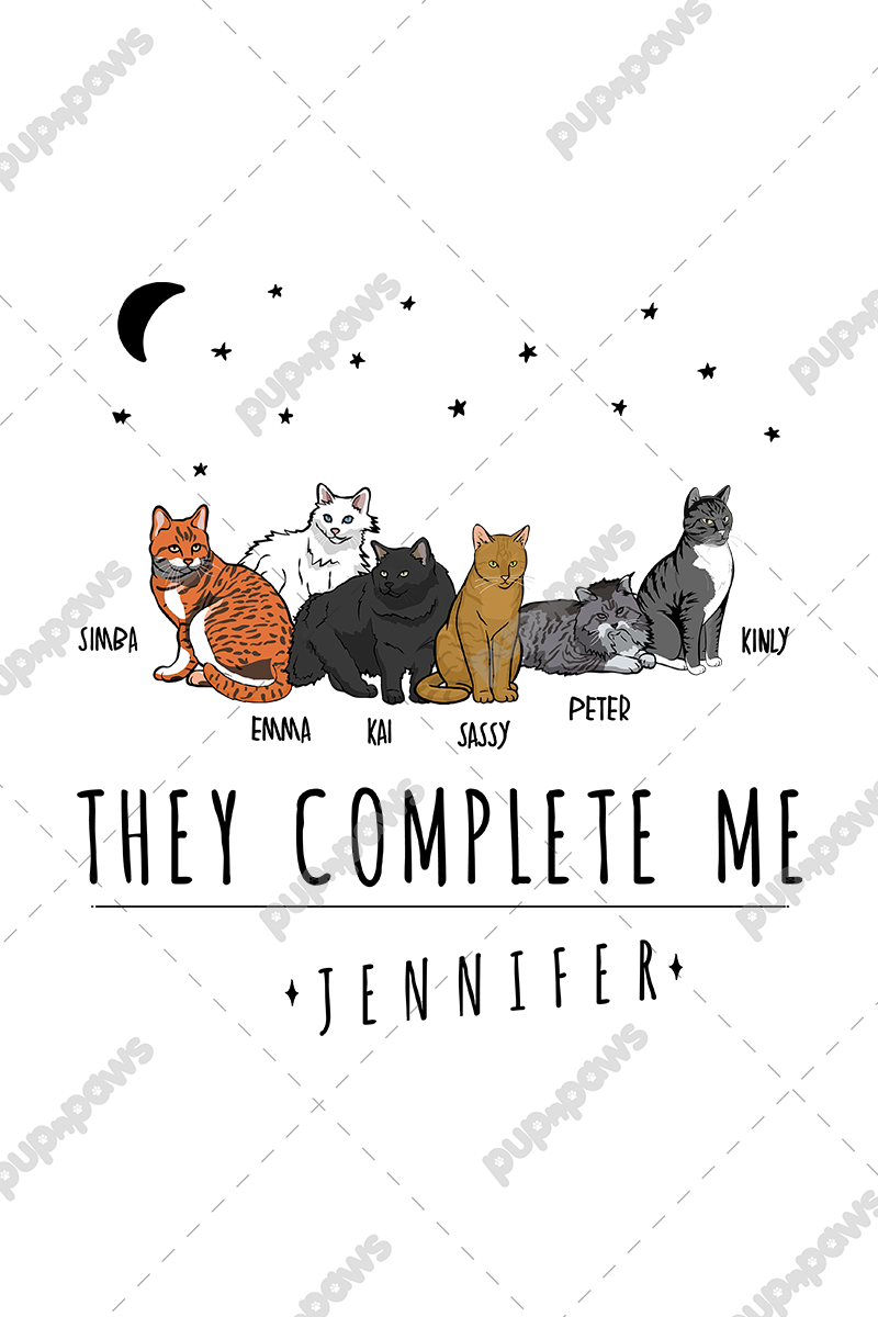 They Complete Me.. Customized Sweatshirt For CatLovers