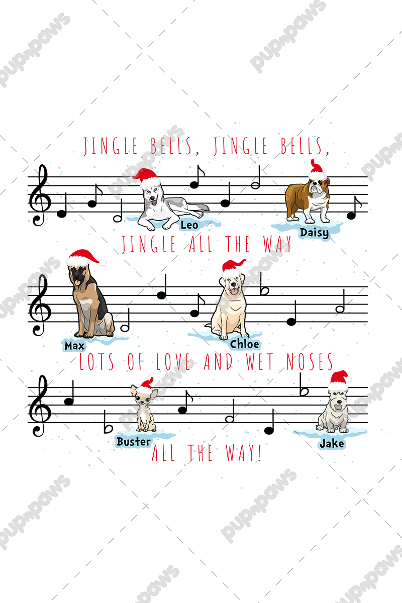 Jingle Bells Jingle Bell... Customized Christmas Dog Lover Tee
