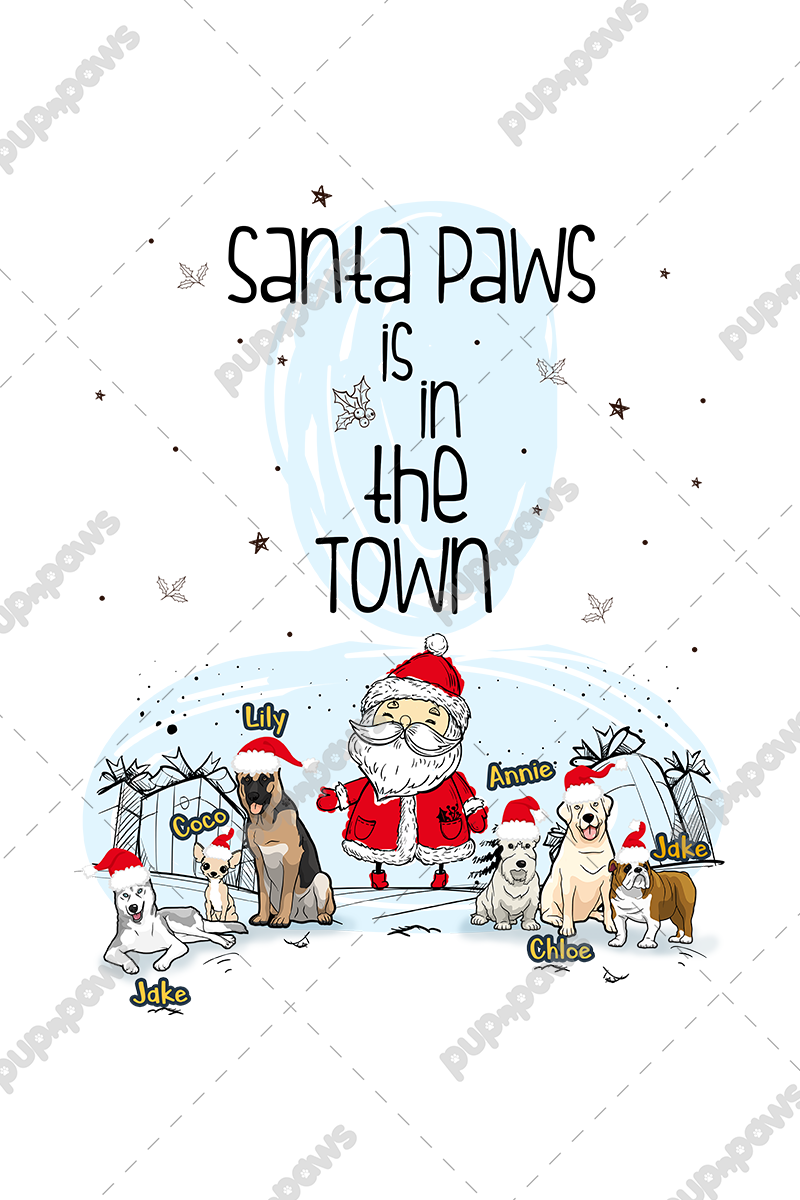 Santa Paws Is In Town Customized Mug For Dog Lovers